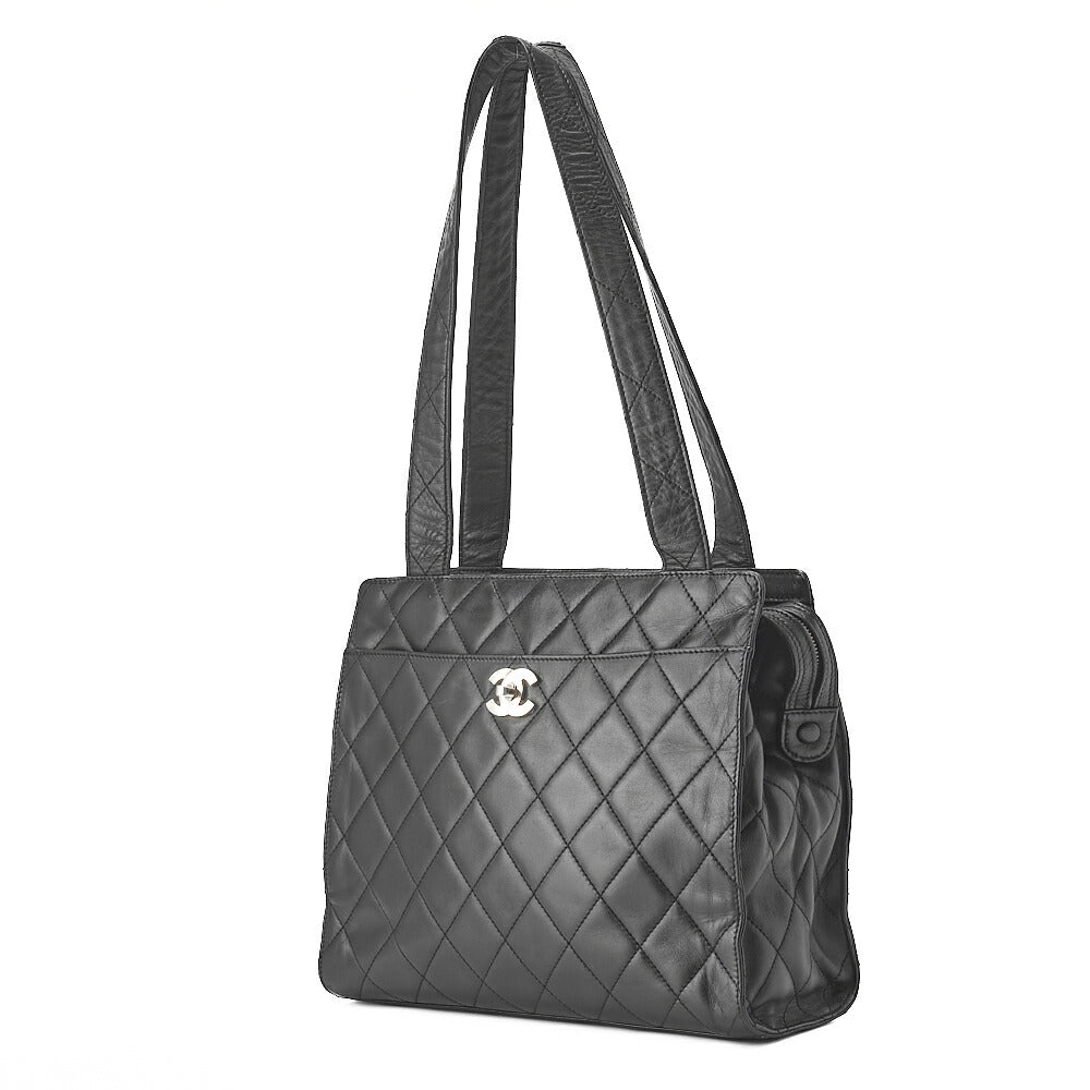 CHANEL Shoulder Bag Matelassé Turnlock Lambskin Silver-Tone Hardware, Pre-Owned