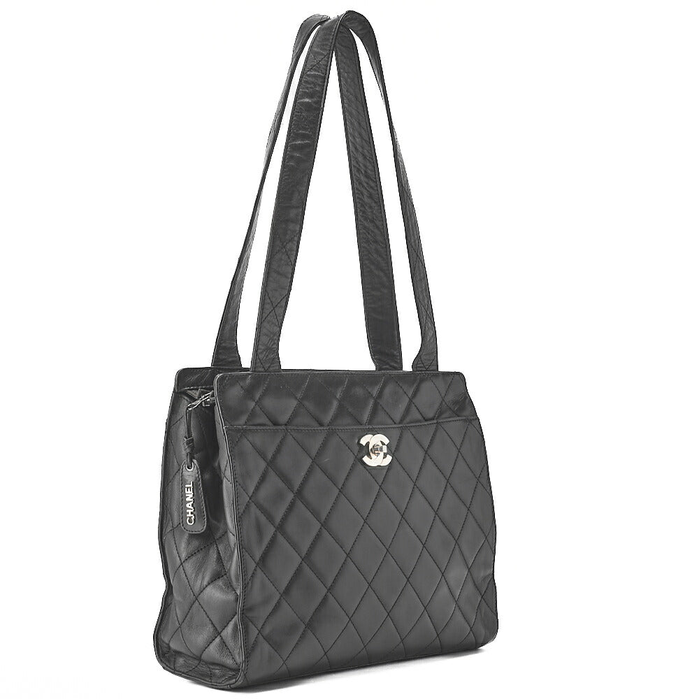 CHANEL Shoulder Bag Matelassé Turnlock Lambskin Silver-Tone Hardware, Pre-Owned