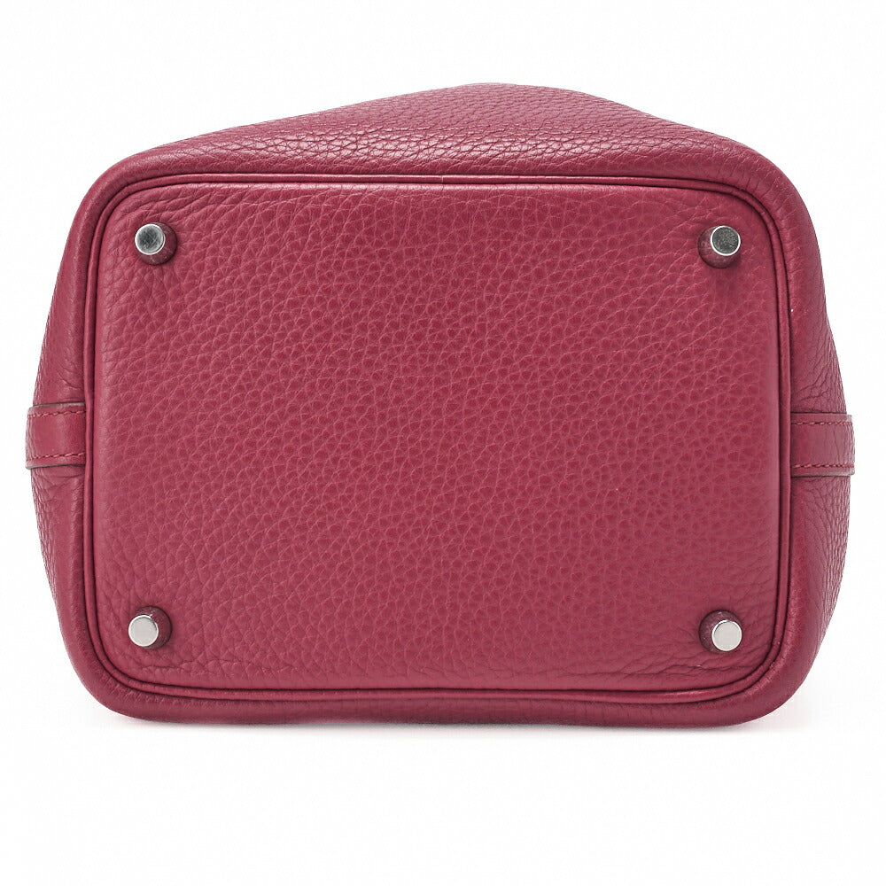 HERMES Picotan Lock PM Handbag Tryon Clemence Rouge casaque Silver-Tone Hardware, Pre-Owned