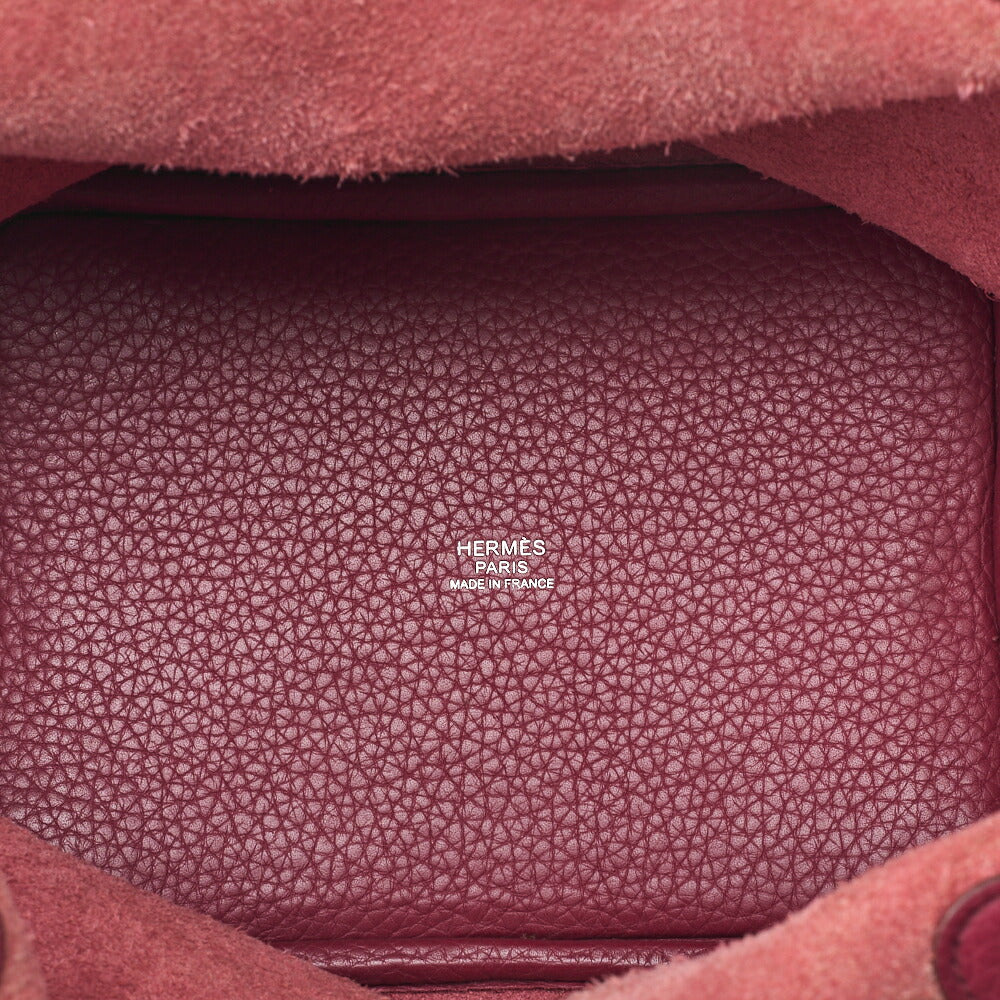 HERMES Picotan Lock PM Handbag Tryon Clemence Rouge casaque Silver-Tone Hardware, Pre-Owned