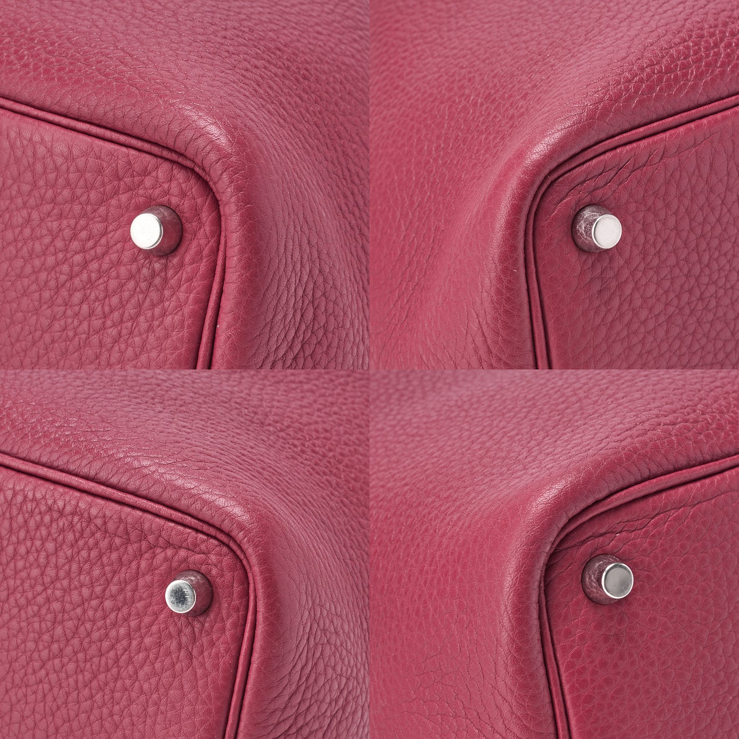 HERMES Picotan Lock PM Handbag Tryon Clemence Rouge casaque Silver-Tone Hardware, Pre-Owned