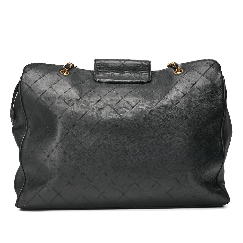 CHANEL Shoulder Bag Supermodel Coco Mark Big Coco Double Chain Shoulder Lambskin Black Gold-Tone Hardware, Pre-Owned