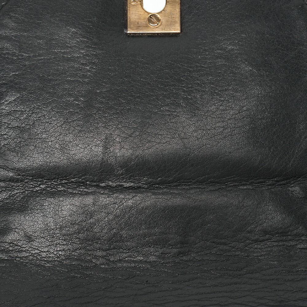 CHANEL Shoulder Bag Supermodel Coco Mark Big Coco Double Chain Shoulder Lambskin Black Gold-Tone Hardware, Pre-Owned