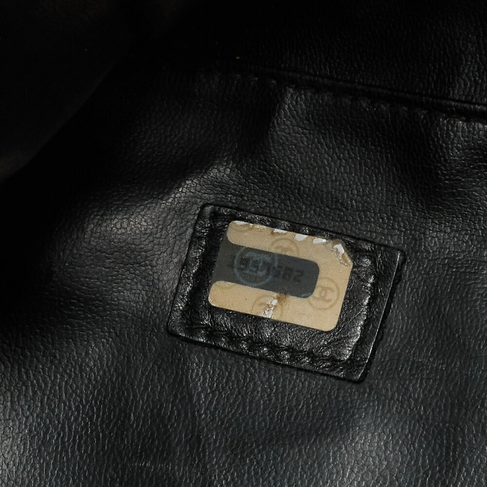 CHANEL Shoulder Bag Supermodel Coco Mark Big Coco Double Chain Shoulder Lambskin Black Gold-Tone Hardware, Pre-Owned