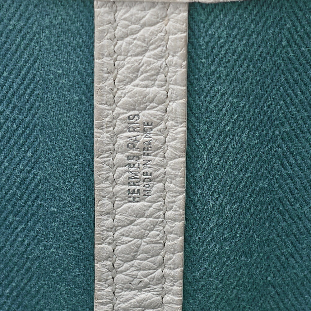 HERMES Garden Party PM Tote Bag to Negonda x Canvas Blue Sun Seal x White Silver-Tone Hardware, Pre-Owned