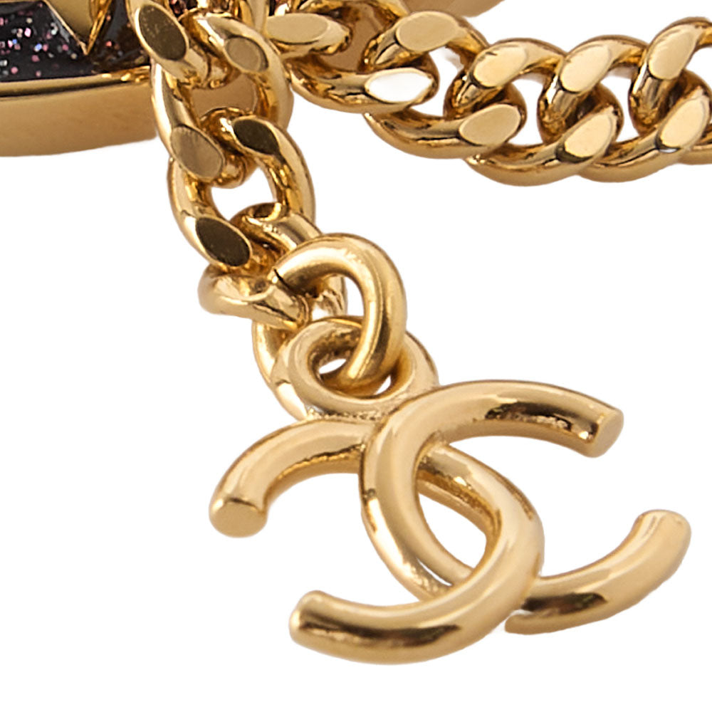 CHANEL CC Mark Star Lame Brooch Pin I24C Gold-Tone Hardware, Pre-Owned