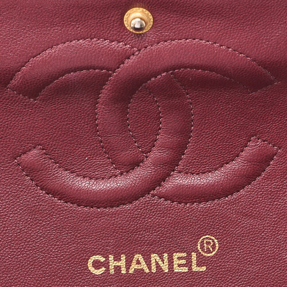 CHANEL Shoulder Bag Matelassé Double Flap 25cm Chain Shoulder Lambskin Black Gold-Tone Hardware, Pre-Owned