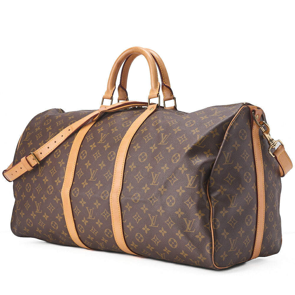 LOUIS VUITTON Louis Vuitton Monogram Keepol bandouliere 55 Boston Bag Brown Gold-Tone Hardware, Pre-Owned