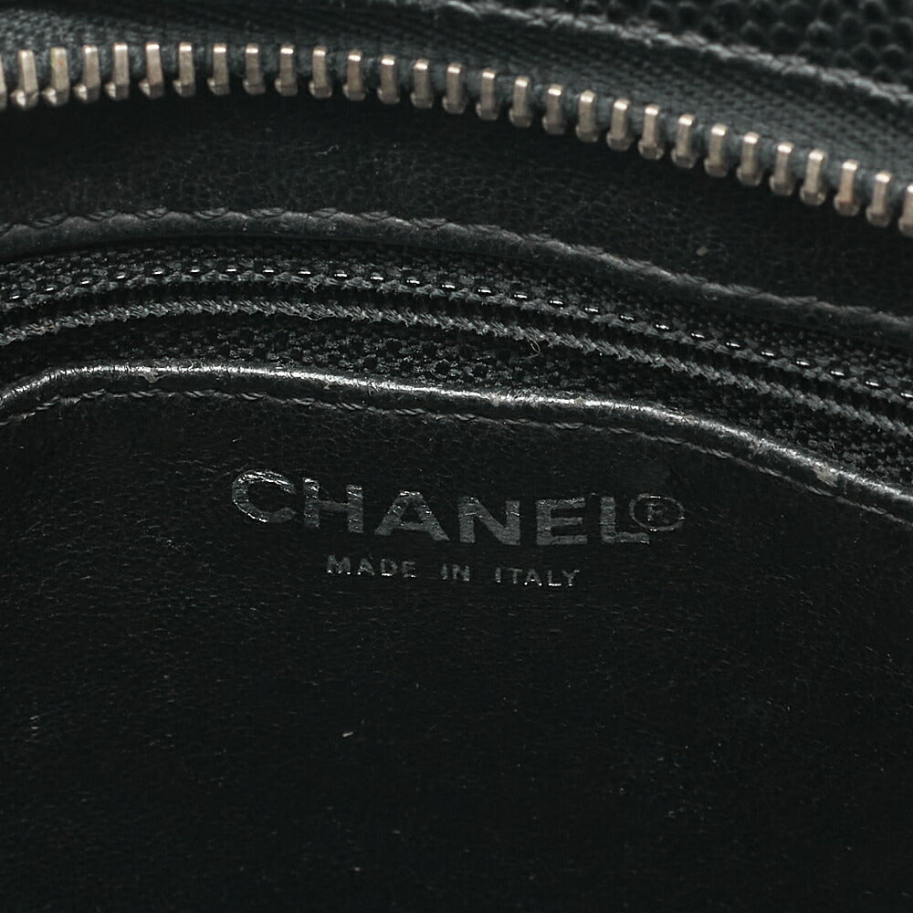 CHANEL Matelassé Reprint Tote Caviar Skin Black Silver-Tone Hardware, Pre-Owned