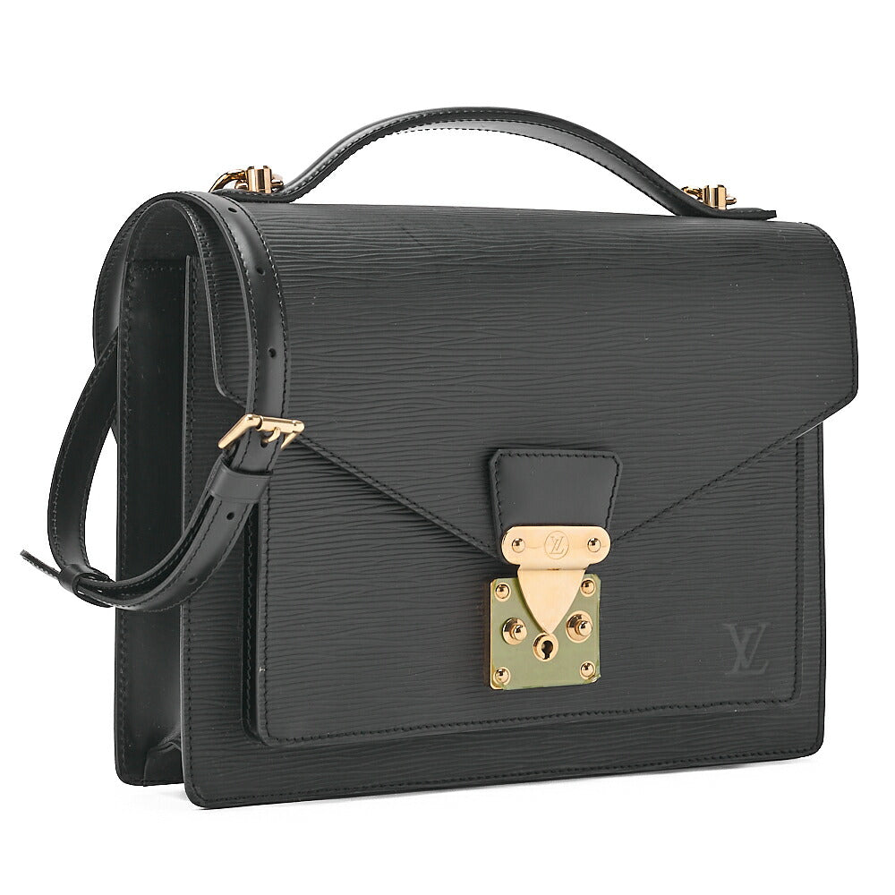 LOUIS VUITTON Louis Vuitton Monceau Handbag 2way Noir M52122 Gold-Tone Hardware, Pre-Owned