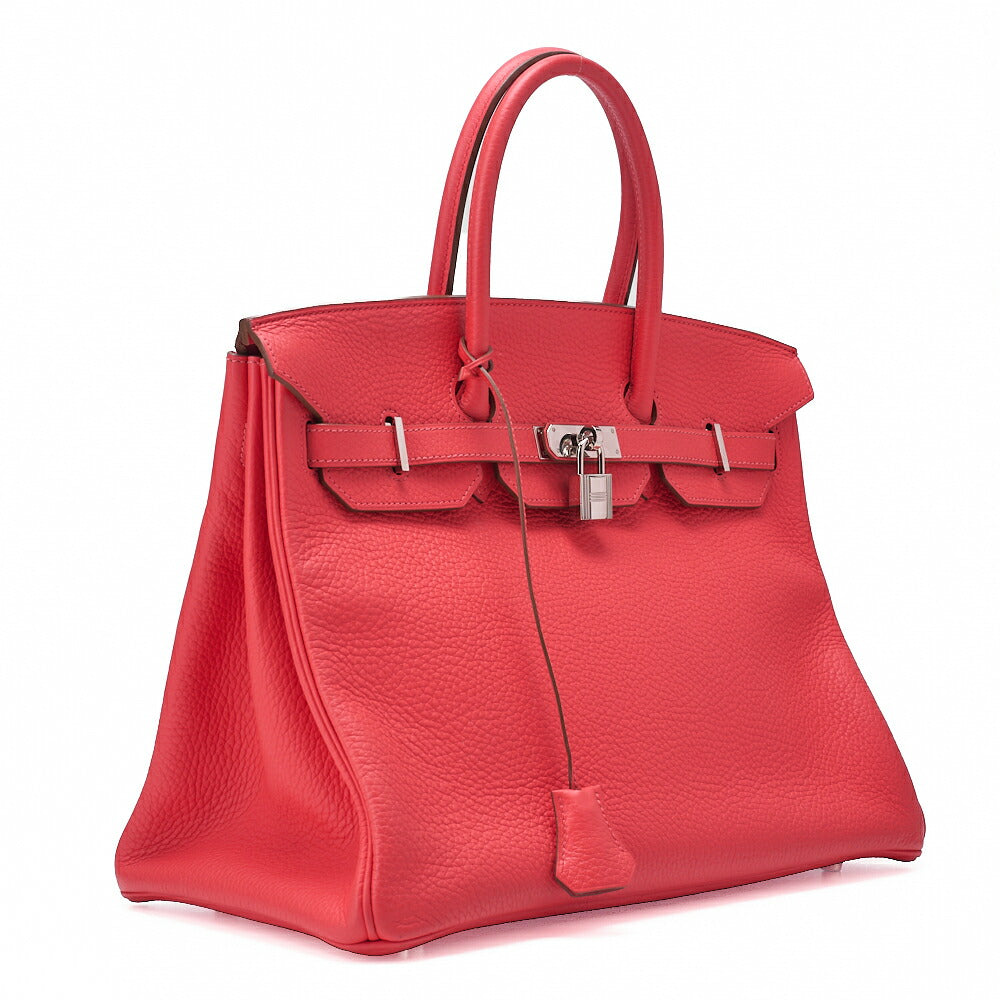 HERMES Birkin 30 Handbag Taurillon Clemence Bougainvillea Silver-Tone Hardware, Pre-Owned