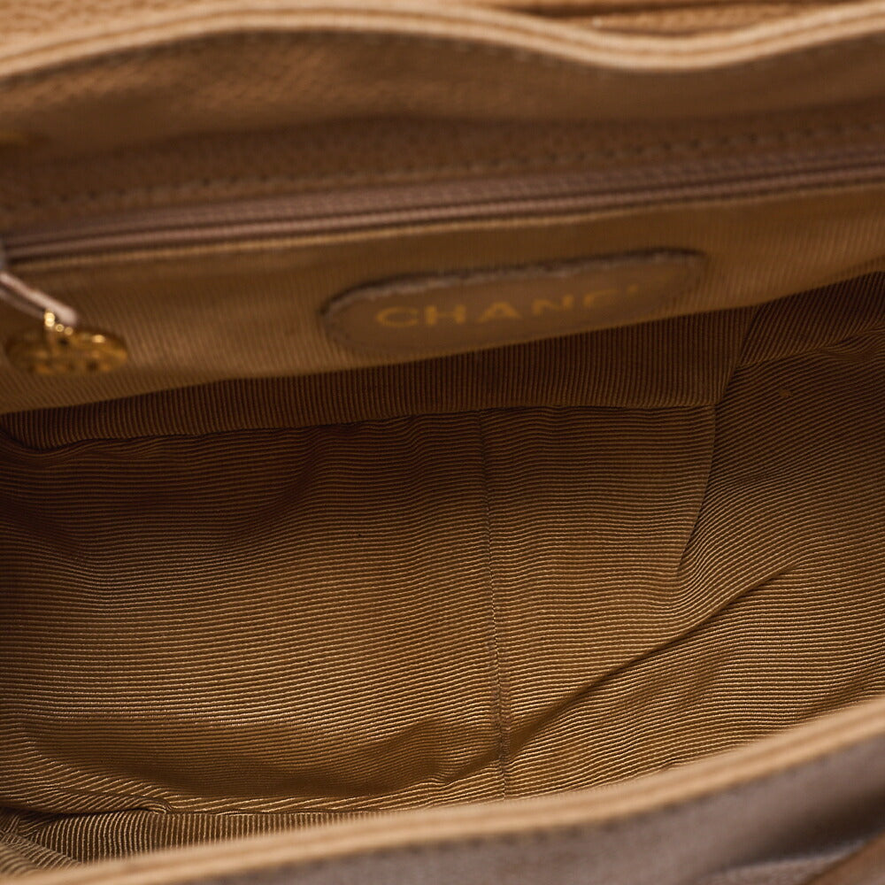 CHANEL Backpack Caviar Skin Triple Coco Turnlock Beige Gold-Tone Hardware, Pre-Owned