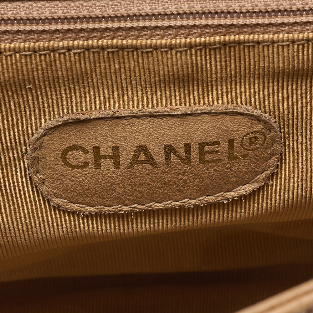 CHANEL Backpack Caviar Skin Triple Coco Turnlock Beige Gold-Tone Hardware, Pre-Owned