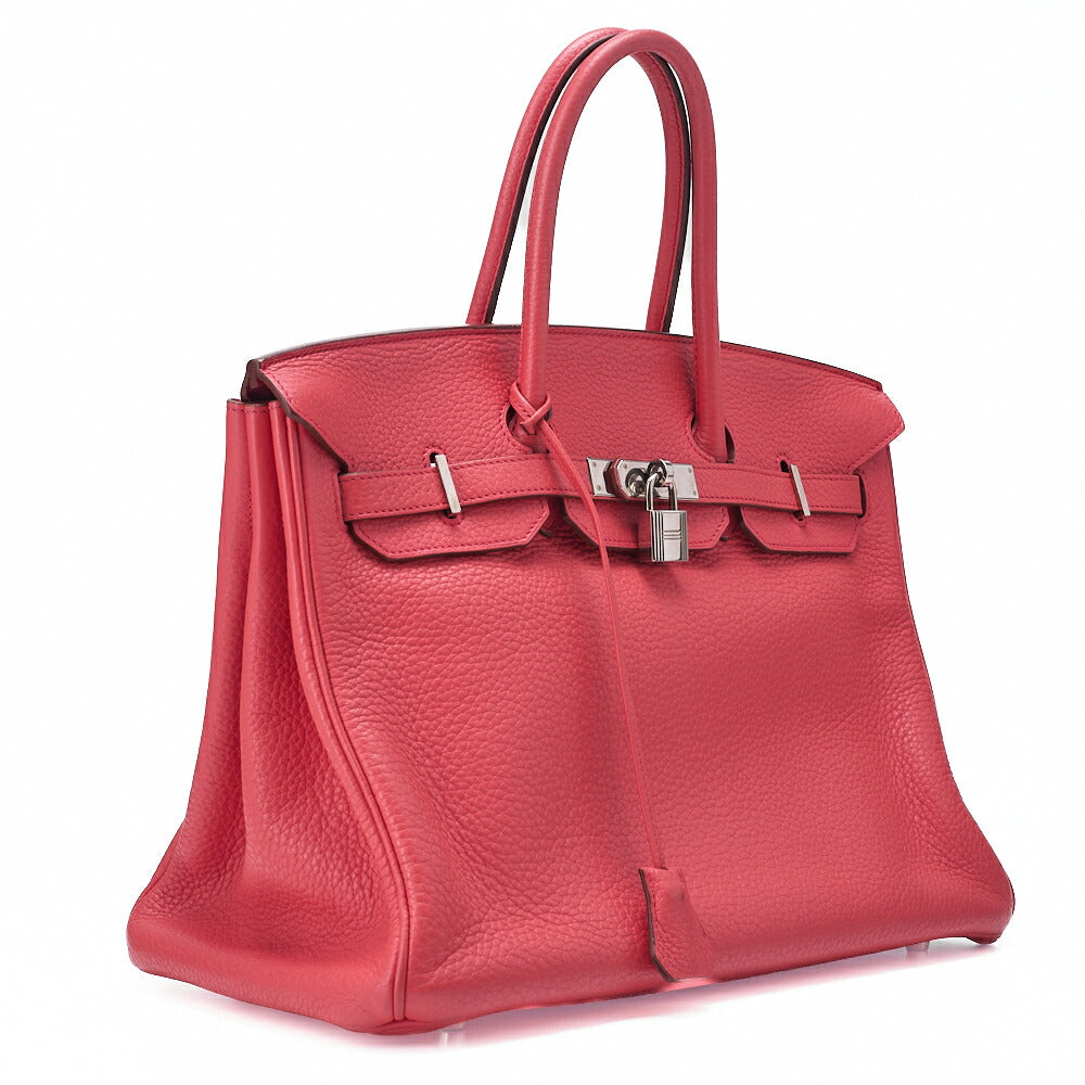 HERMES Birkin 35 Handbag Tryon Cl?mance Bougainvillea Silver-Tone Hardware, Pre-Owned