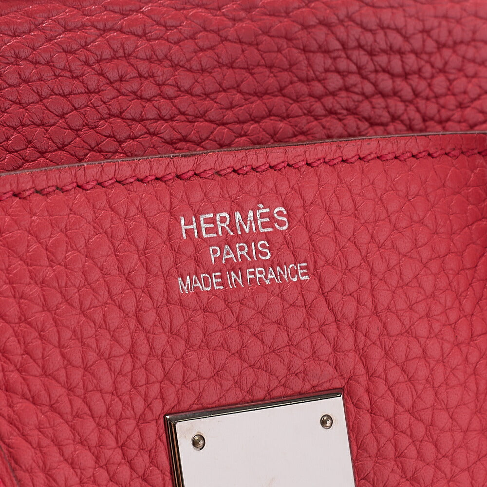 HERMES Birkin 35 Handbag Tryon Cl?mance Bougainvillea Silver-Tone Hardware, Pre-Owned