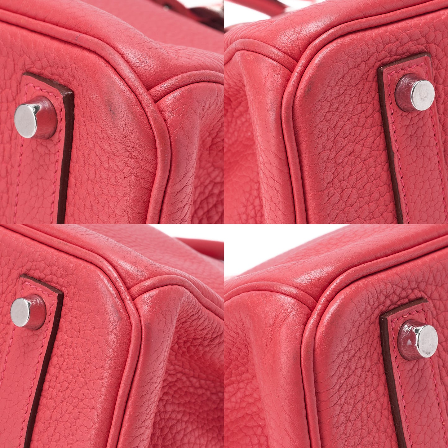 HERMES Birkin 35 Handbag Tryon Cl?mance Bougainvillea Silver-Tone Hardware, Pre-Owned