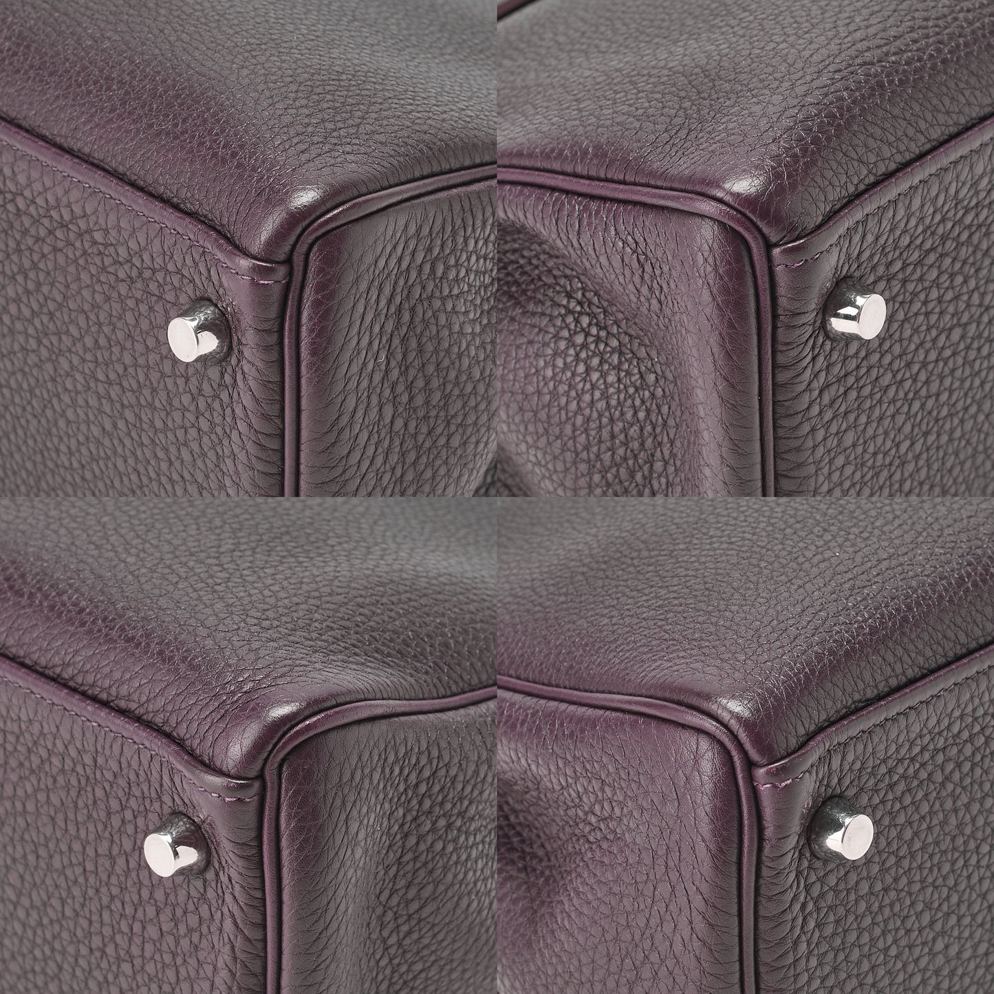 HERMES Kelly 28 Handbag Inner Stitch Togo Rezan Silver-Tone Hardware, Pre-Owned