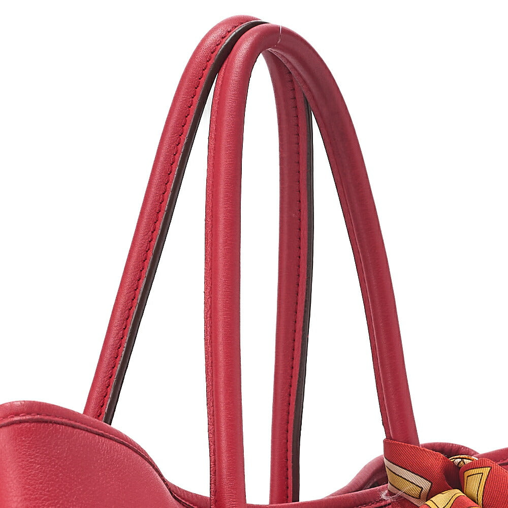 HERMES Garden Twilly TPM Tote Bag Swift Vermillion Silver-Tone Hardware, Pre-Owned