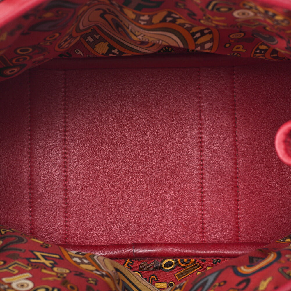 HERMES Garden Twilly TPM Tote Bag Swift Vermillion Silver-Tone Hardware, Pre-Owned