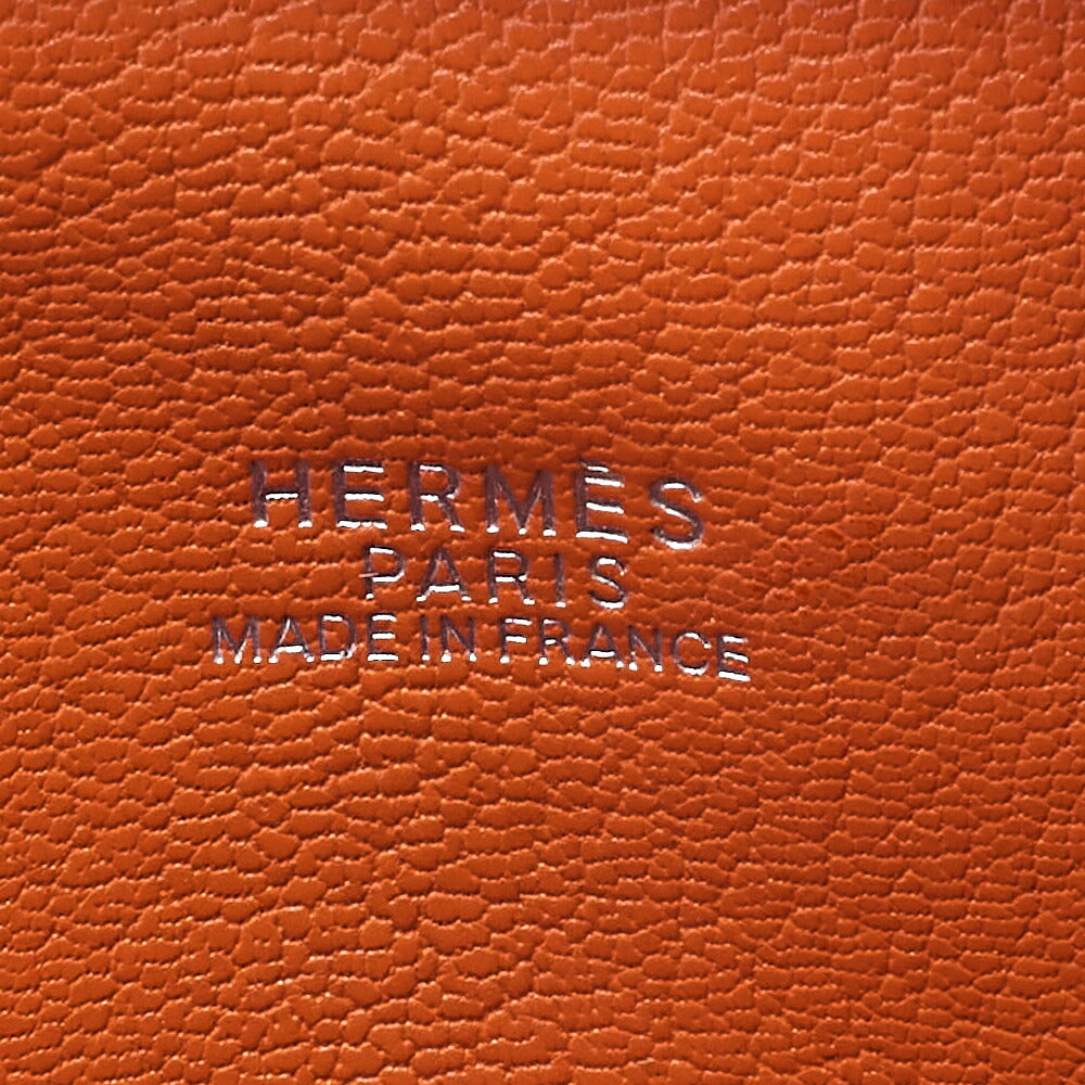HERMES Bloom 28 Tote Bag Epson White x Orange Silver-Tone Hardware, Pre-Owned