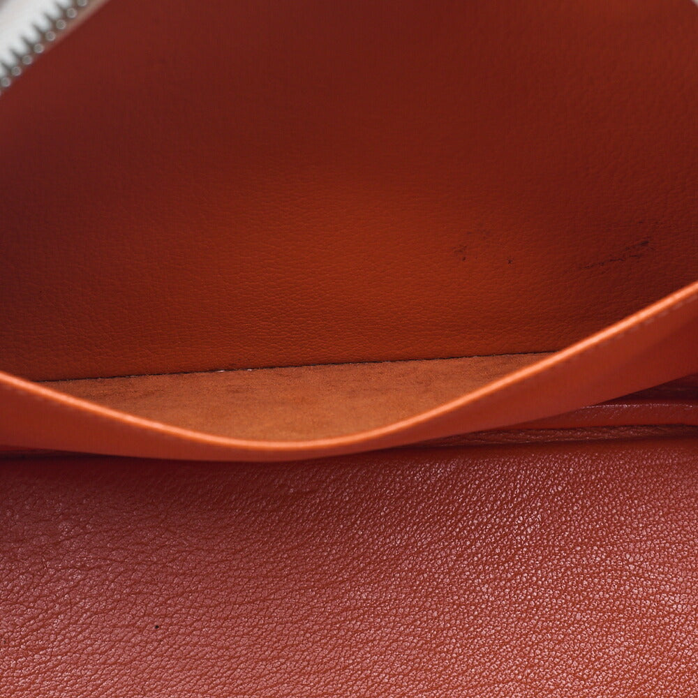HERMES Bloom 28 Tote Bag Epson White x Orange Silver-Tone Hardware, Pre-Owned