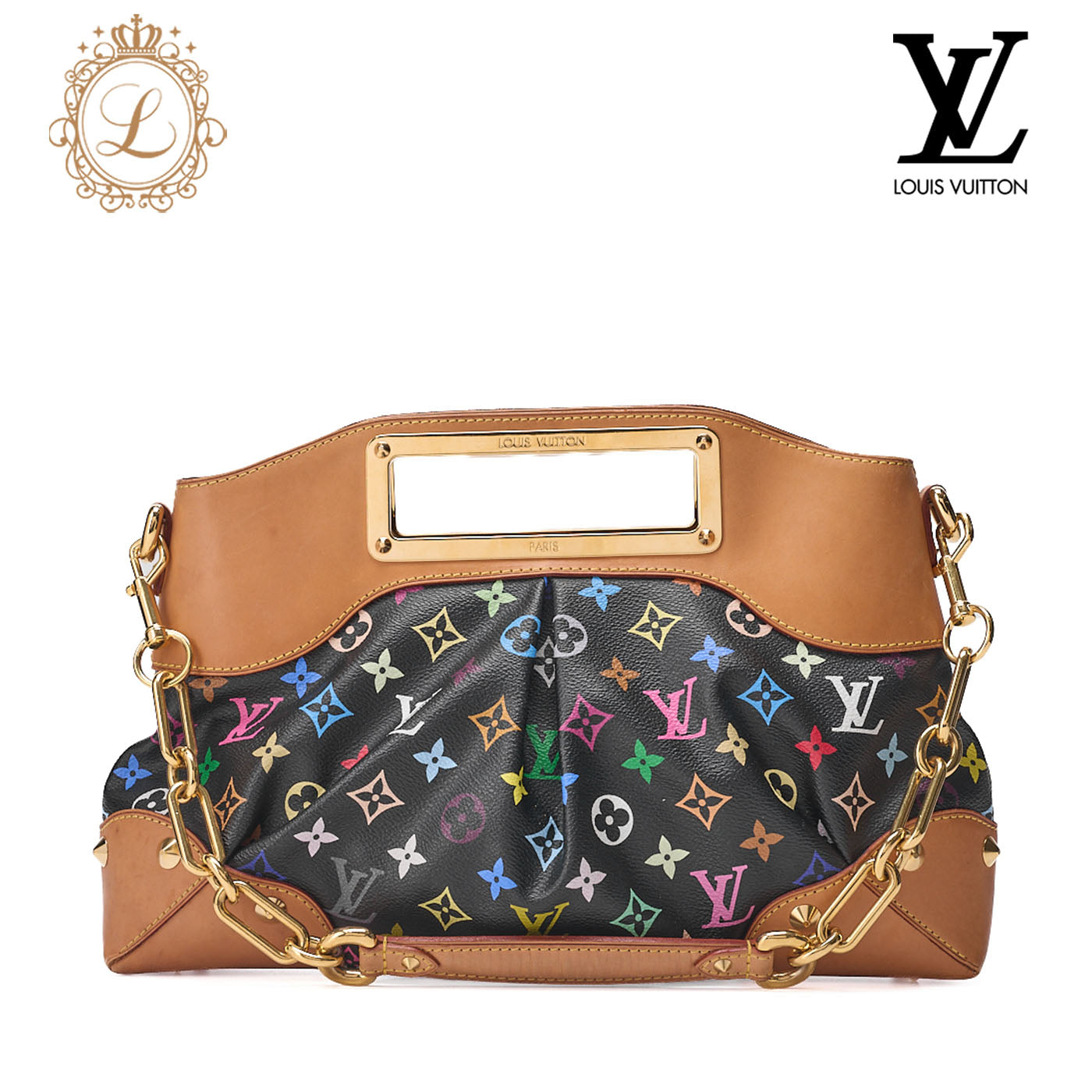 LOUIS VUITTON Louis Vuitton Monogram Multicolor Judy PM 2WAY Handbag M40254 Gold-Tone Hardware, Pre-Owned