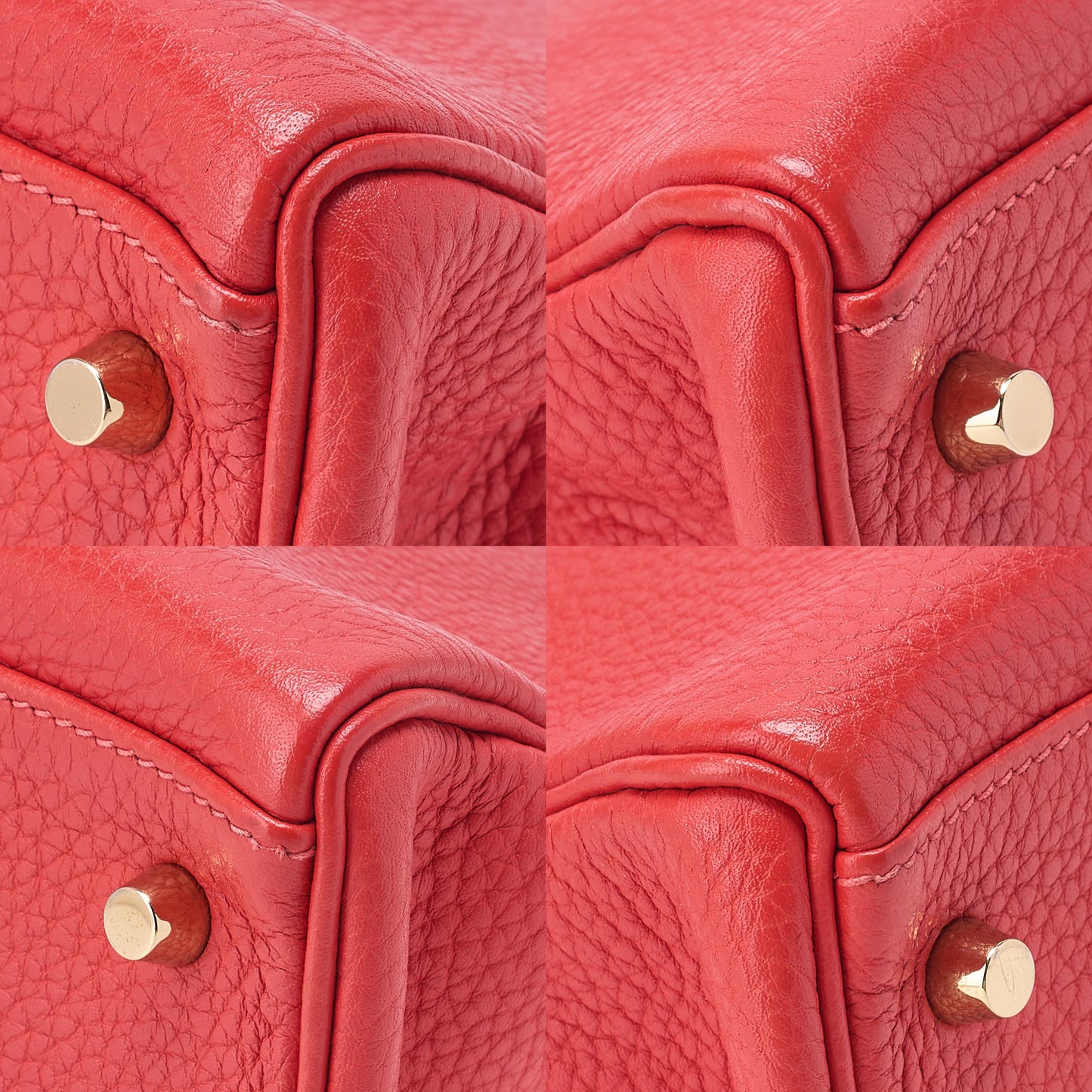 HERMES Kelly 32 Handbag Inseam Tryon Clemence Rouge Viff Gold-Tone Hardware, Pre-Owned