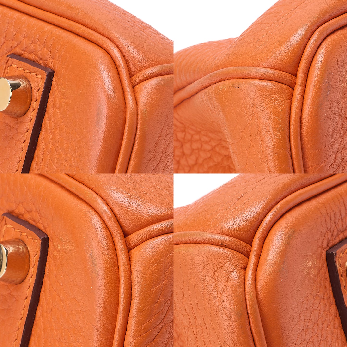 HERMES Birkin 35 Handbag Tryon Cl?ment Orange Gold-Tone Hardware, Pre-Owned