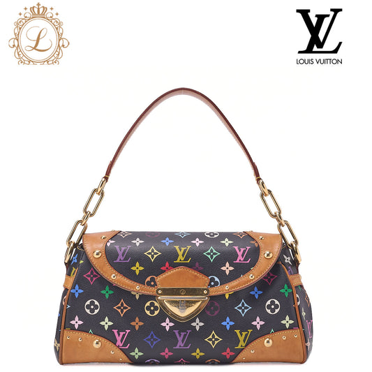 LOUIS VUITTON Louis Vuitton Monogram Multicolor Beverly MM Handbag M40204 Gold-Tone Hardware, Pre-Owned