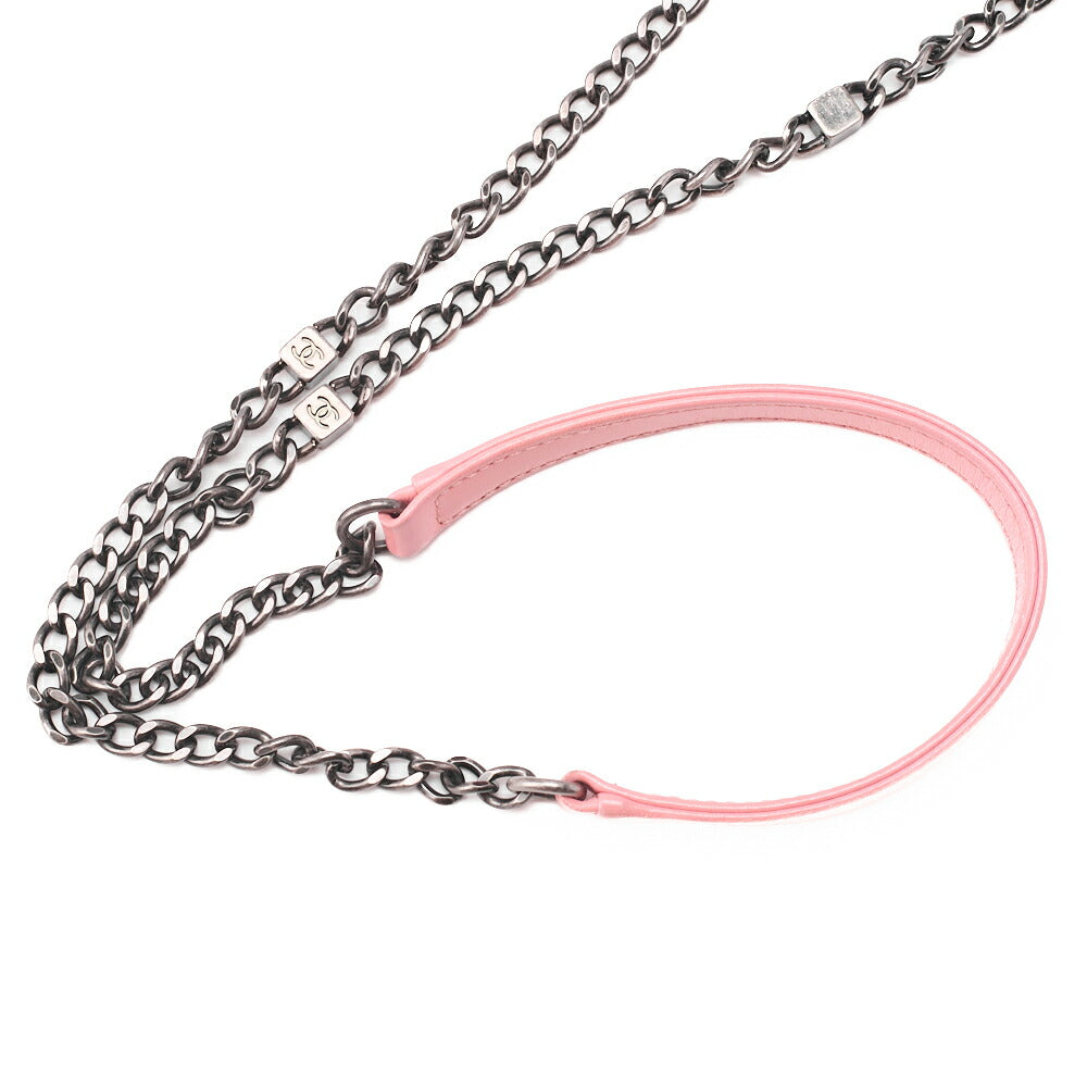 CHANEL Chain Shoulder Big Coco Push Lock Lambskin x Plastic Pink Silver-Tone Hardware, Pre-Owned