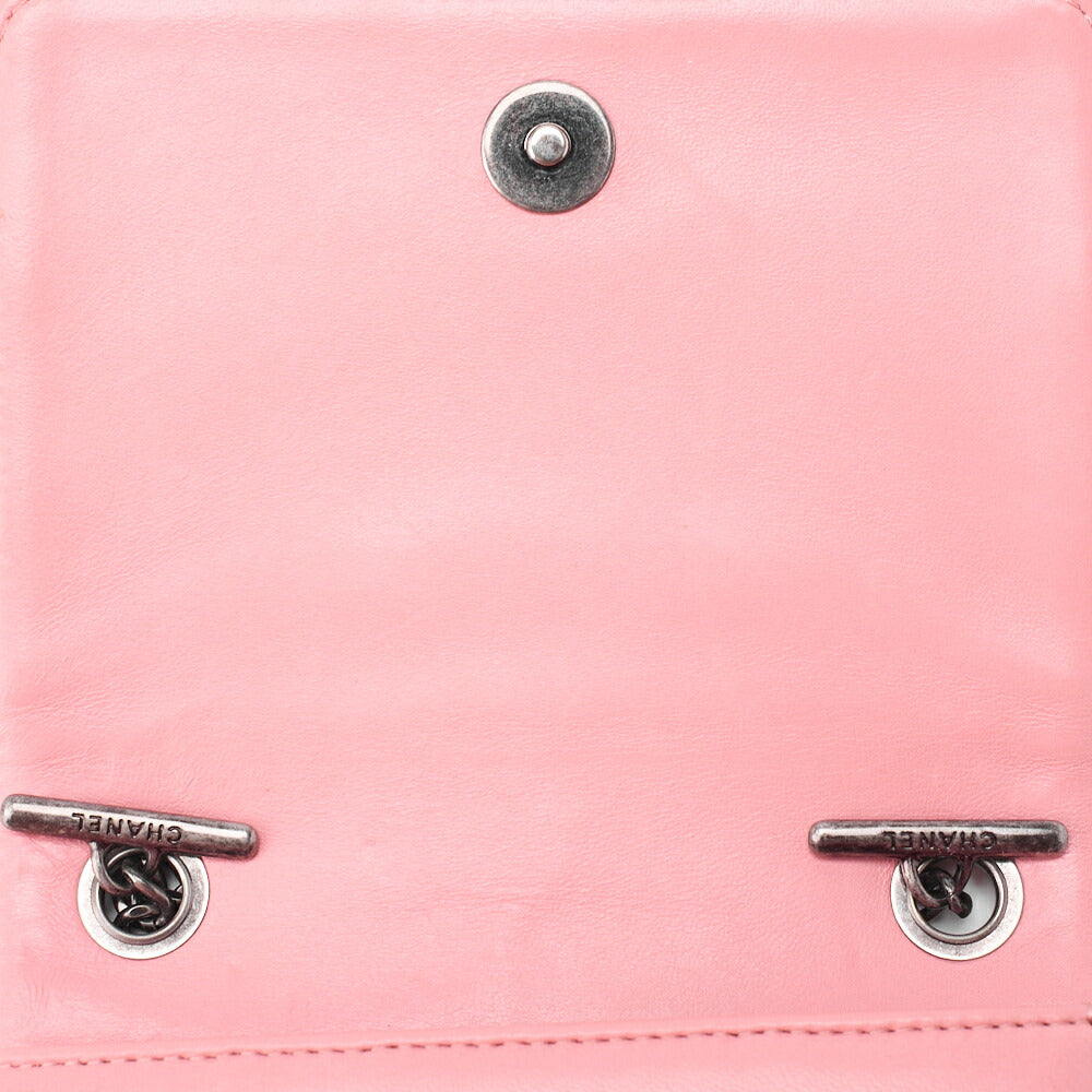 CHANEL Chain Shoulder Big Coco Push Lock Lambskin x Plastic Pink Silver-Tone Hardware, Pre-Owned
