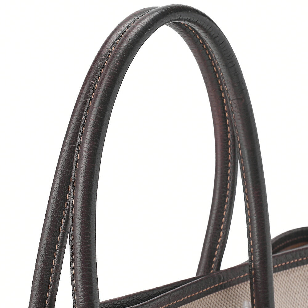 HERMES Garden Party TPM Bag Tooise Ivory x Brown Silver-Tone Hardware, Pre-Owned