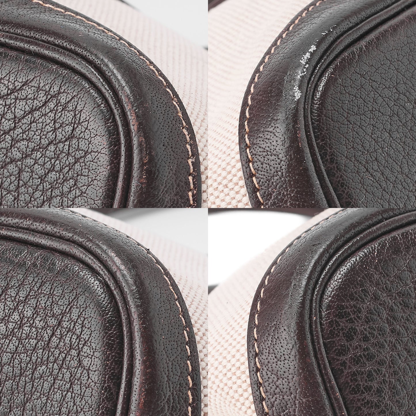 HERMES Garden Party TPM Bag Tooise Ivory x Brown Silver-Tone Hardware, Pre-Owned