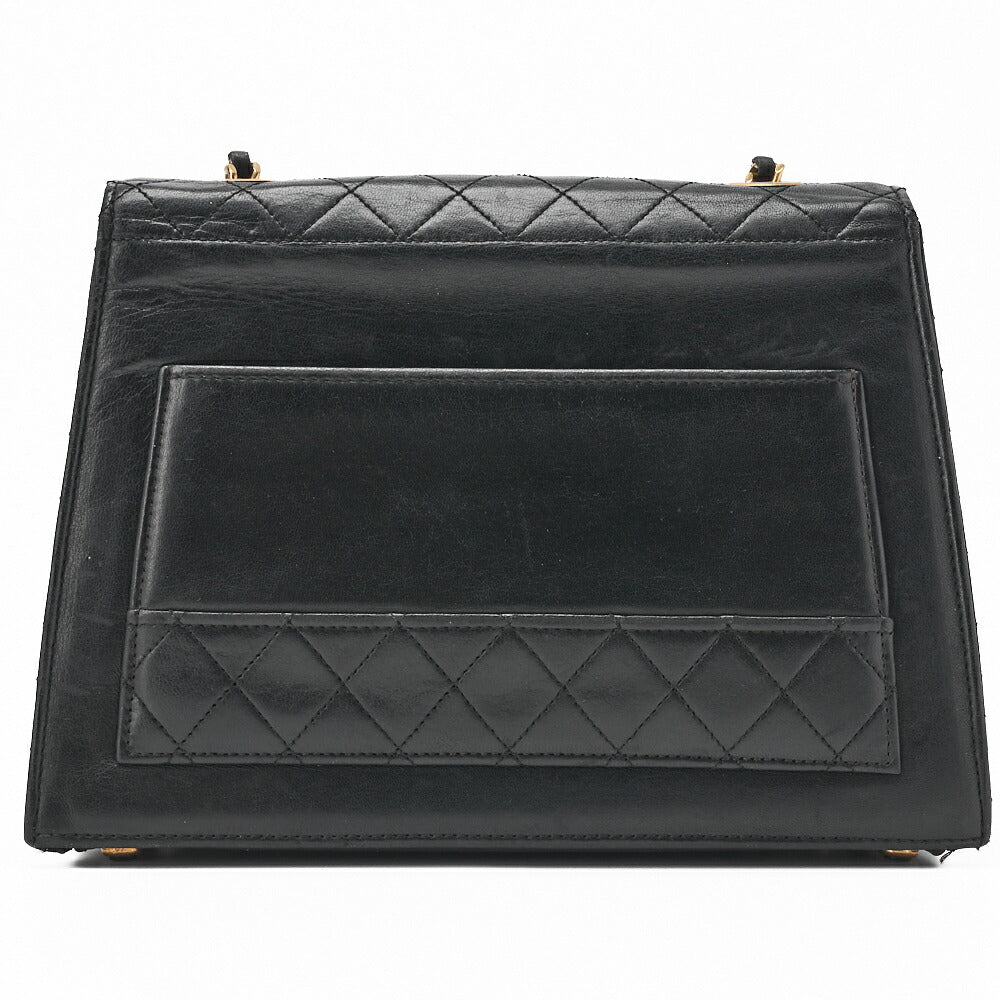 CHANEL Chain Shoulder Bag Matelassé 2.55 Turnlock Black Lambskin Gold-Tone Hardware, Pre-Owned