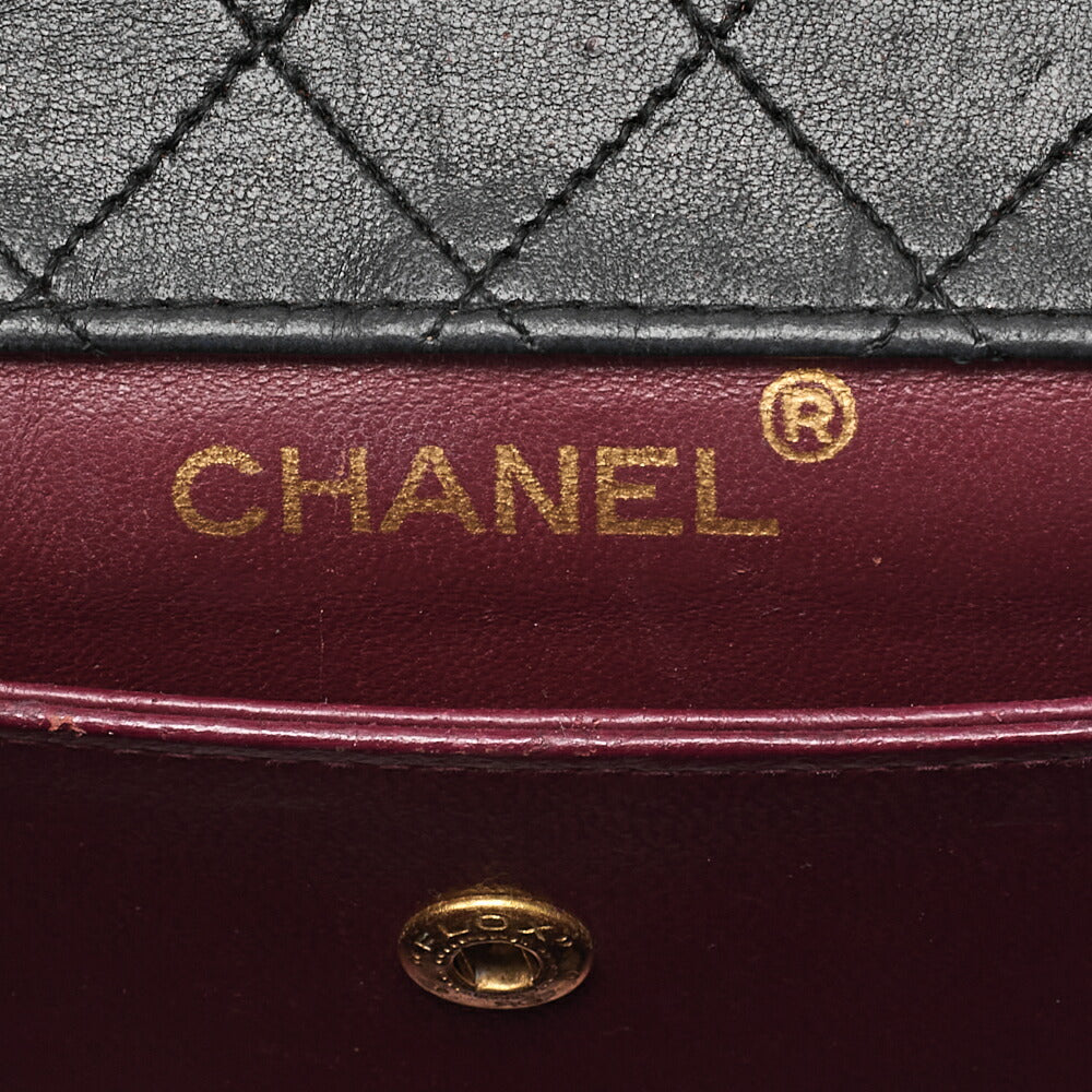 CHANEL Chain Shoulder Bag Matelassé 2.55 Turnlock Black Lambskin Gold-Tone Hardware, Pre-Owned