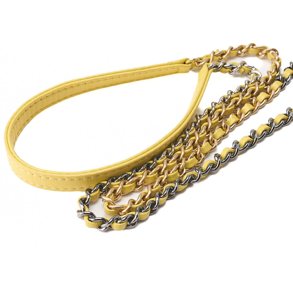 CHANEL Matelassé Drawstring Chain Shoulder Lambskin x Python Silver-Tone Hardware, Pre-Owned