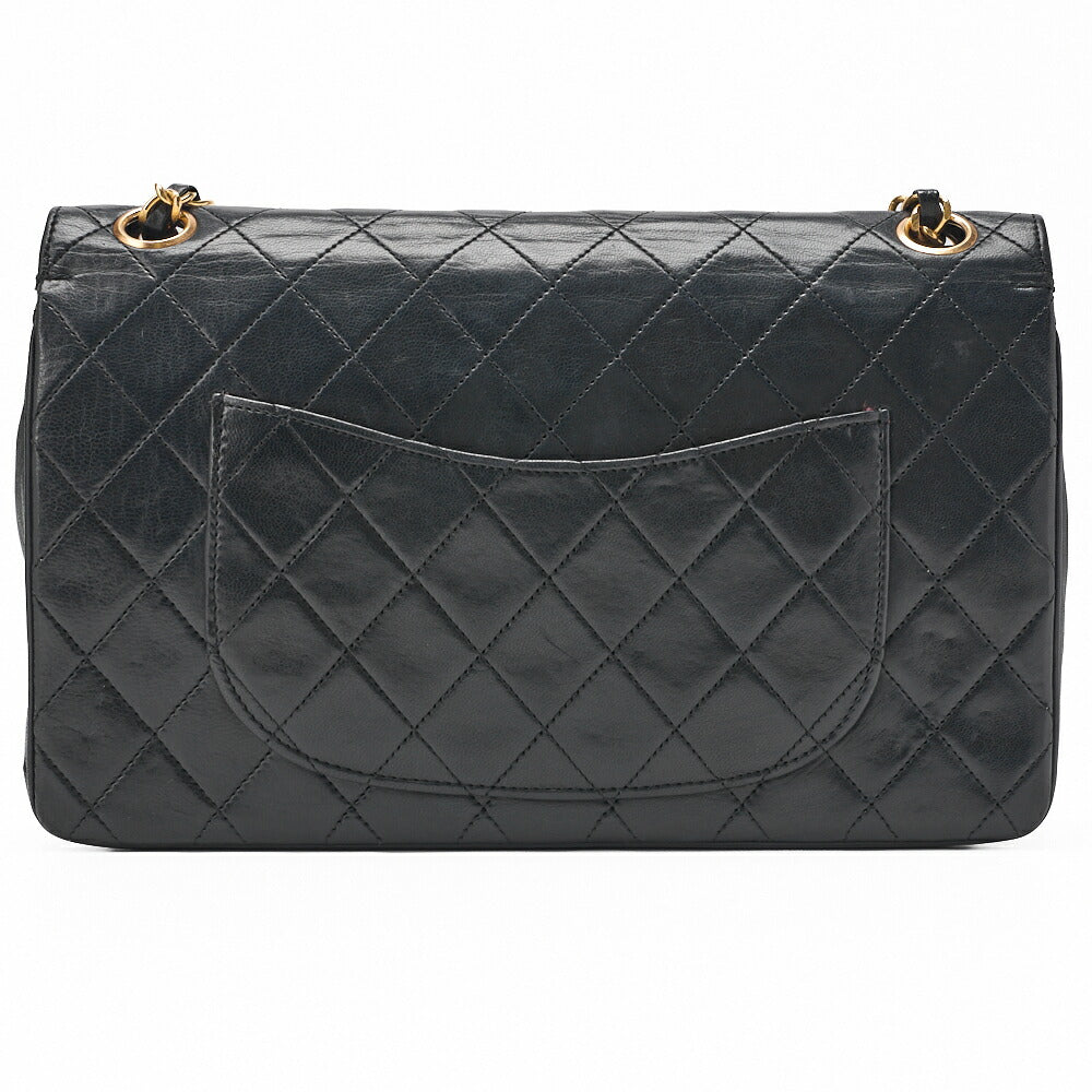 CHANEL Matelassé Turnlock Straight Flap Chain Shoulder Lambskin Black Gold-Tone Hardware, Pre-Owned