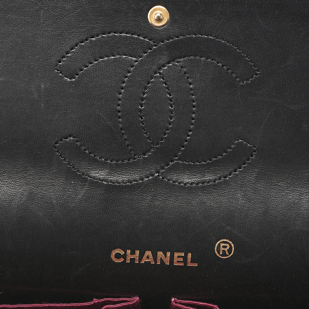 CHANEL Matelassé Turnlock Straight Flap Chain Shoulder Lambskin Black Gold-Tone Hardware, Pre-Owned