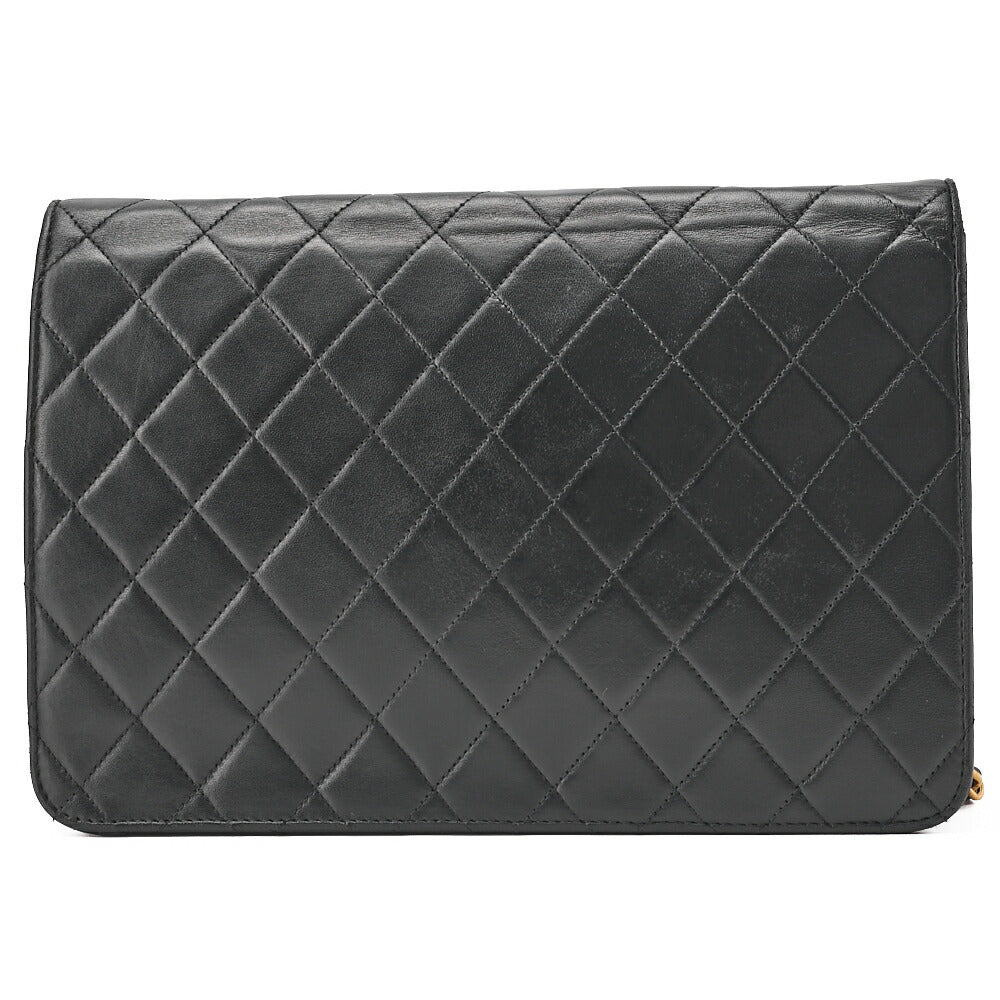CHANEL Matelassé Push Lock Turnlock Chain Shoulder Lambskin Black Gold-Tone Hardware, Pre-Owned