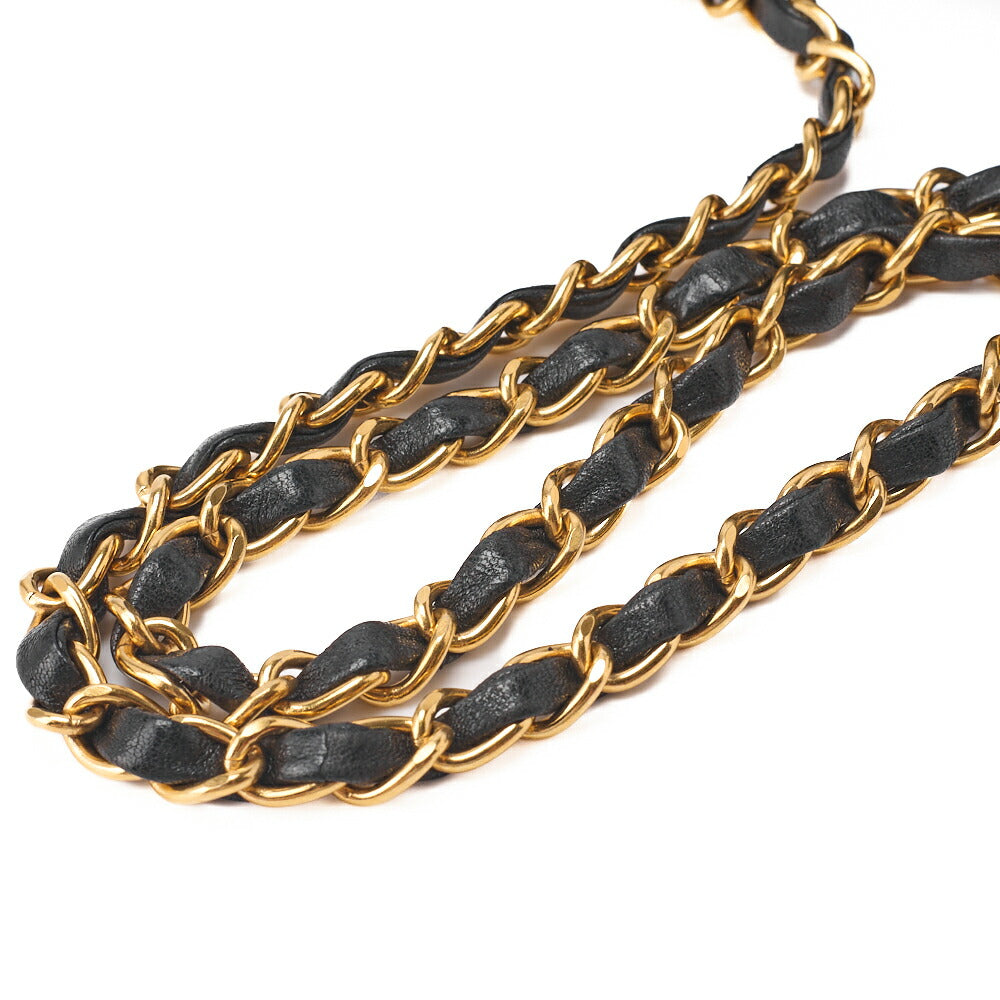 CHANEL Matelassé Push Lock Turnlock Chain Shoulder Lambskin Black Gold-Tone Hardware, Pre-Owned