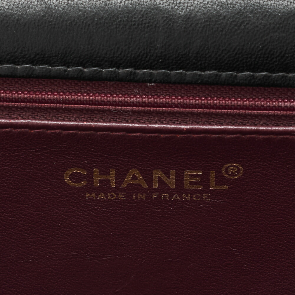 CHANEL Matelassé Push Lock Turnlock Chain Shoulder Lambskin Black Gold-Tone Hardware, Pre-Owned