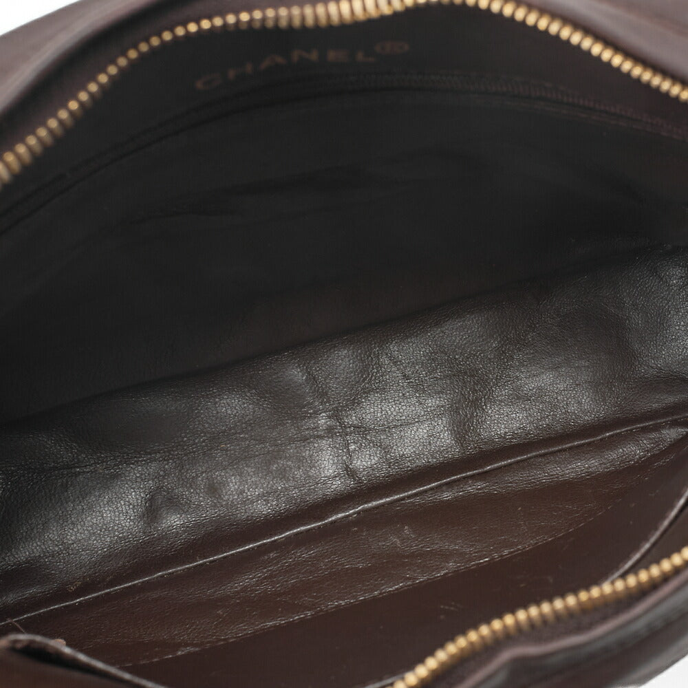 CHANEL One Shoulder Bag Matelassé Coco Mark Fringe Brown Gold-Tone Hardware, Pre-Owned