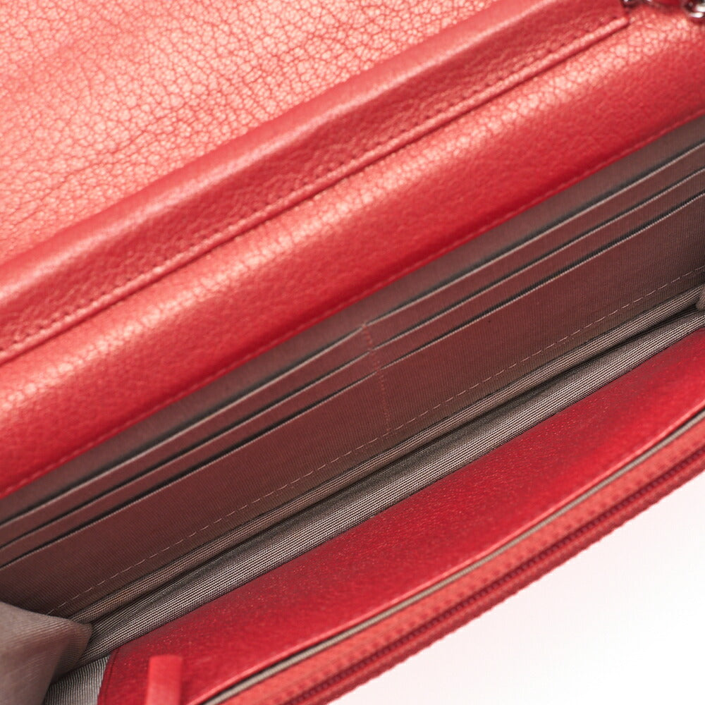 CHANEL Bicolore Matelassé Chain Wallet Calfskin Red Silver-Tone Hardware, Pre-Owned