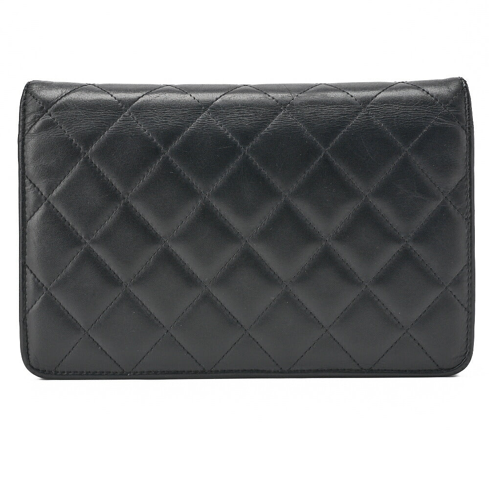 CHANEL Cambon Line Chain Wallet Calfskin Black Silver-Tone Hardware, Pre-Owned