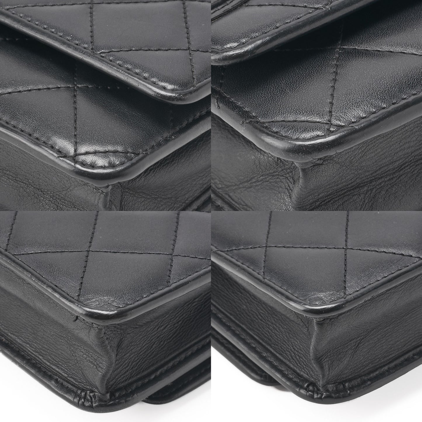 CHANEL Cambon Line Chain Wallet Calfskin Black Silver-Tone Hardware, Pre-Owned