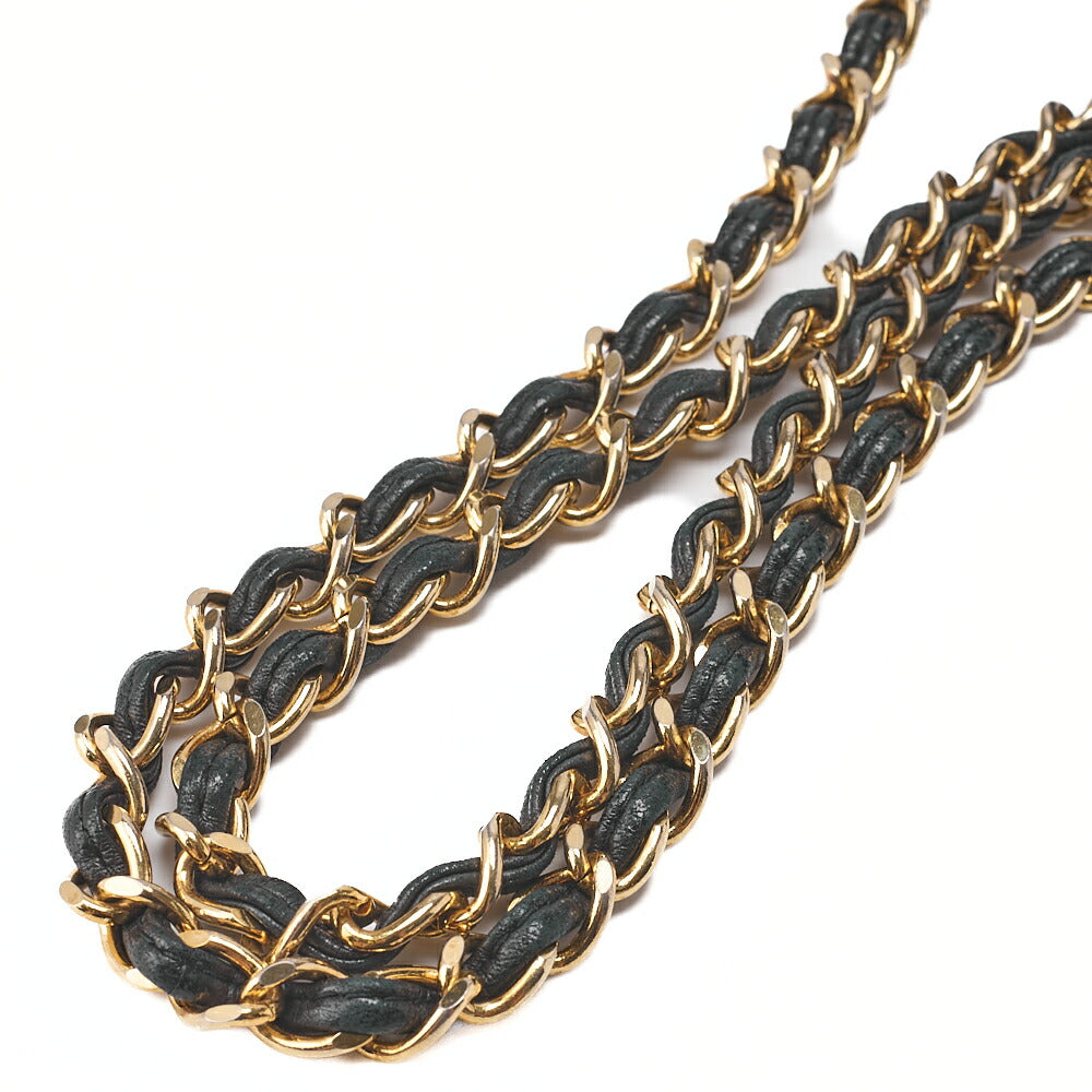 CHANEL Matelassé Coco Mark Fringe Chain Shoulder Lambskin Black Gold-Tone Hardware, Pre-Owned