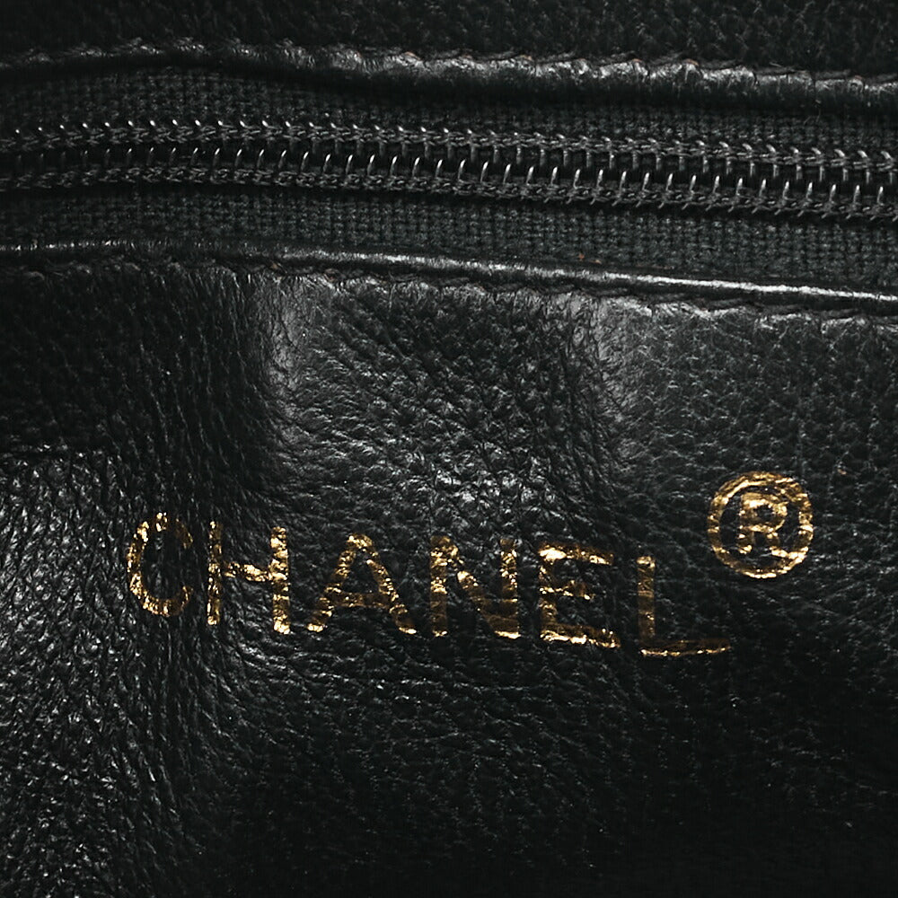 CHANEL Matelassé Coco Mark Fringe Chain Shoulder Lambskin Black Gold-Tone Hardware, Pre-Owned