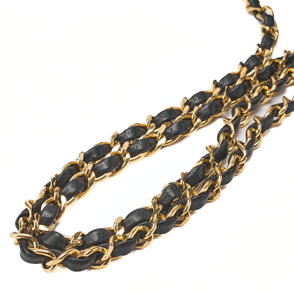CHANEL Matelassé Diana Flap 25cm Chain Shoulder Lambskin Black Gold-Tone Hardware, Pre-Owned
