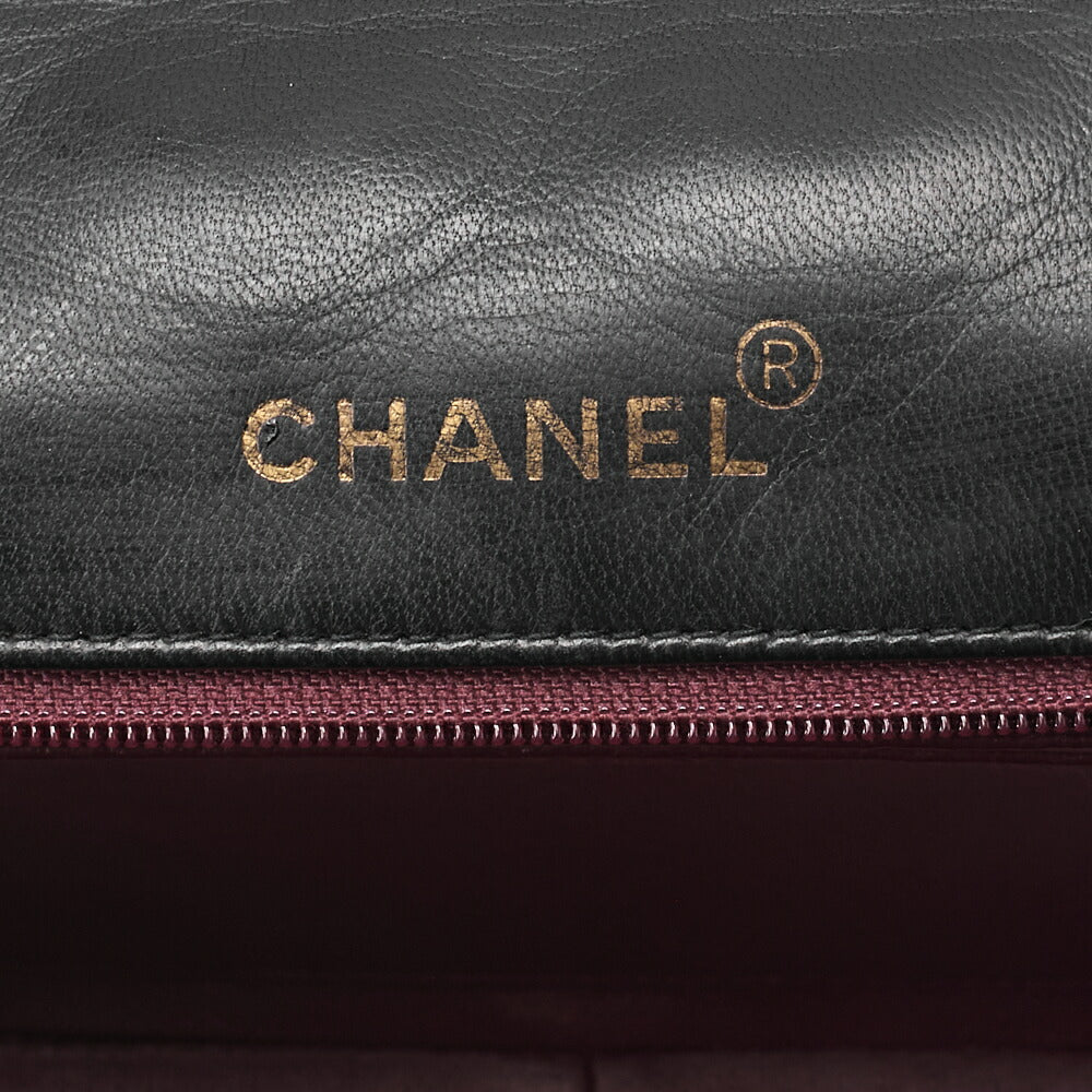 CHANEL Matelassé Diana Flap 25cm Chain Shoulder Lambskin Black Gold-Tone Hardware, Pre-Owned