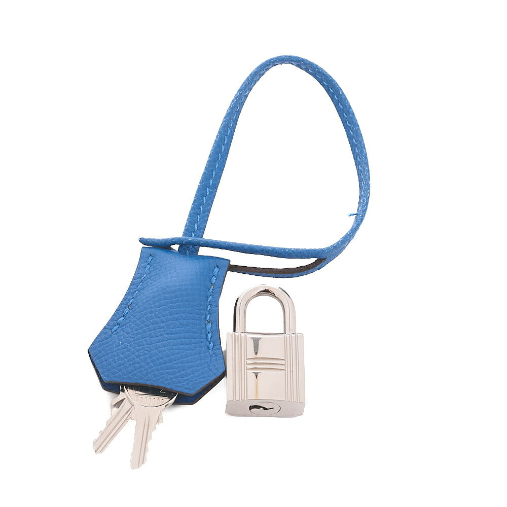 HERMES Birkin 30 Handbag BlueIzmir Silver-Tone Hardware, Pre-Owned